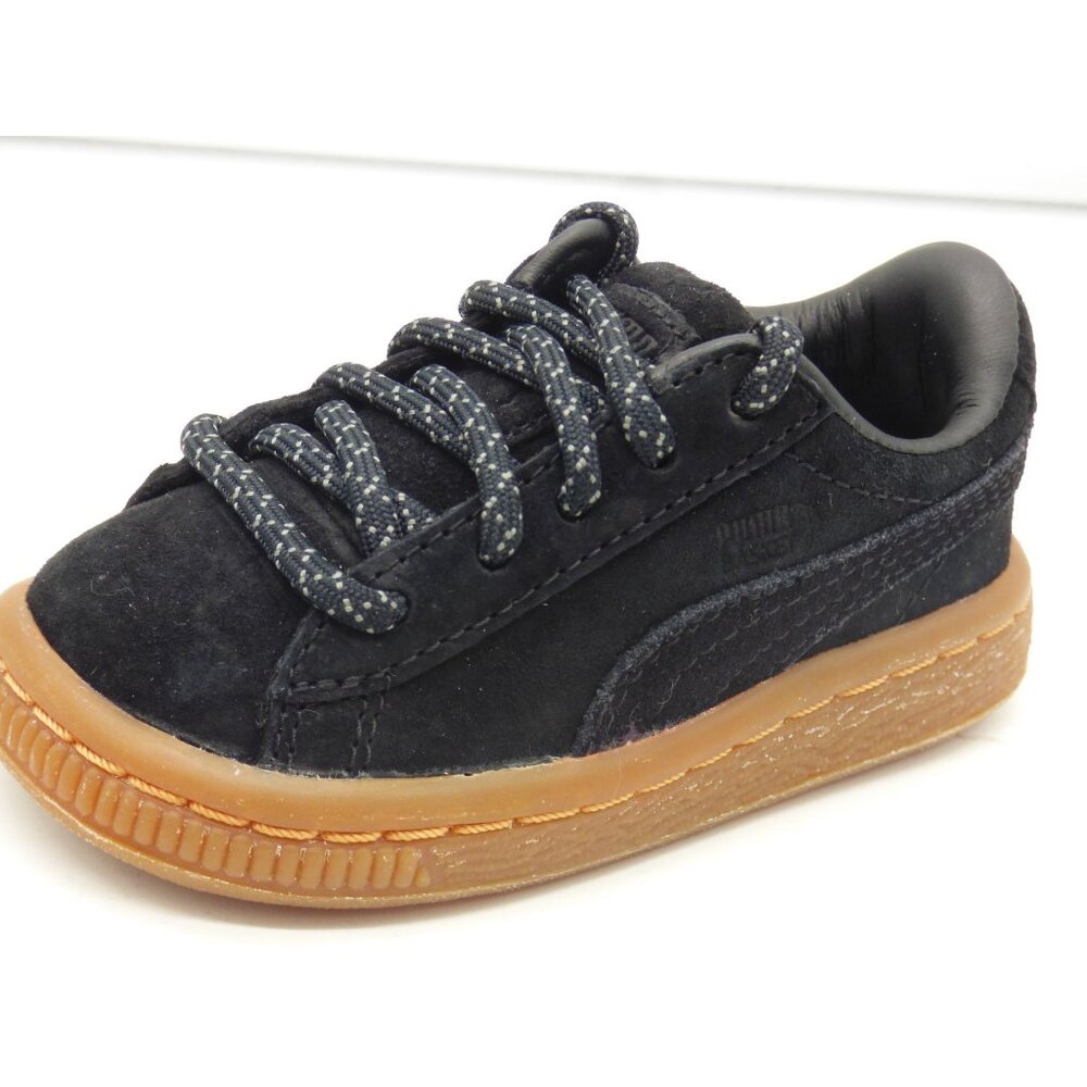 PUMA Basket Classic Winterized Kid’s Shoes in Puma Black, Sz. US 4C